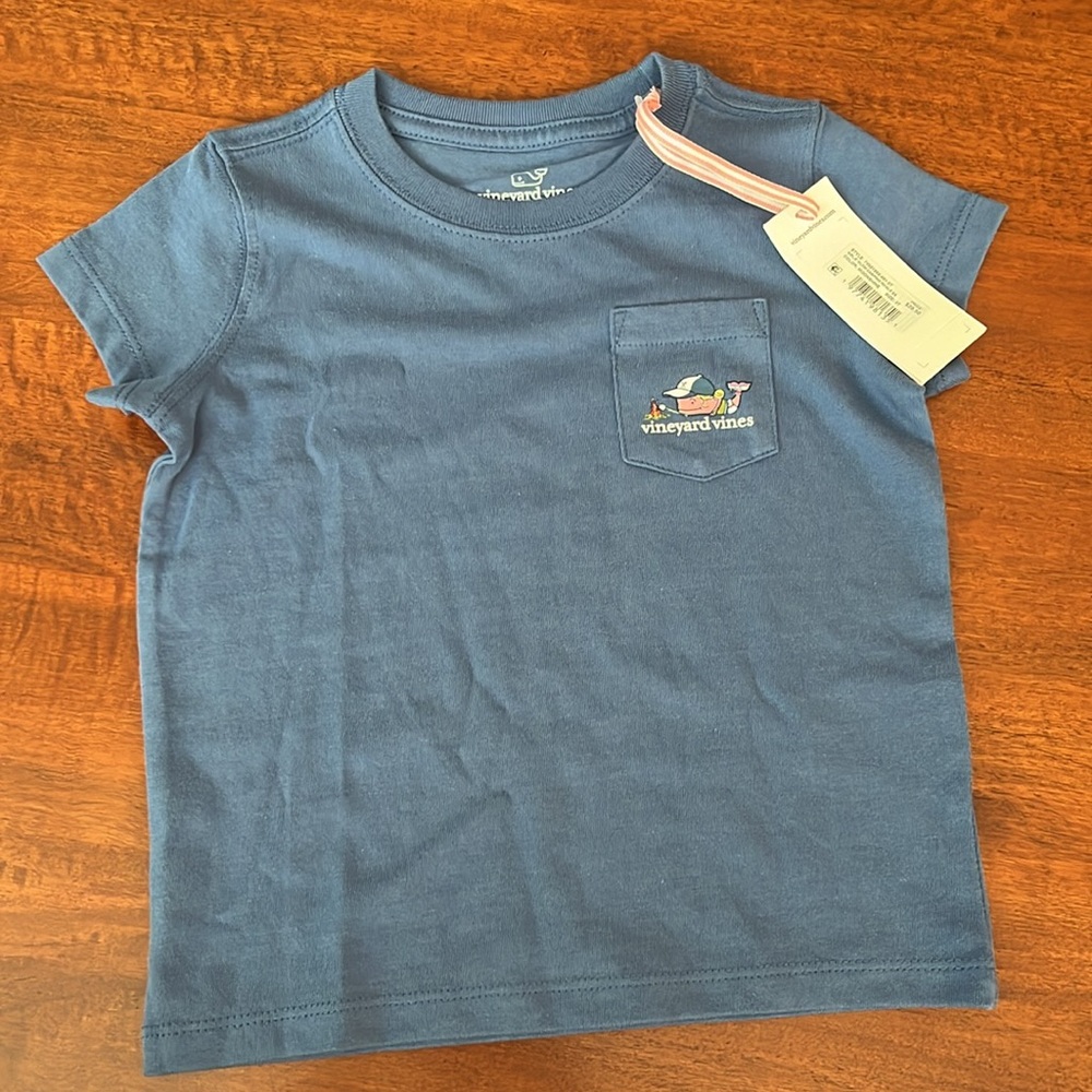 NWT Vineyard Vines GLOW IN THE DARK Blue Camping T-Shirt - Picture 3 of 5